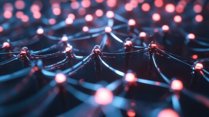 A detailed close-up of a brain-computer interface electrode array, showing neural signal detection and brain-machine interface applications, Neurotechnology style