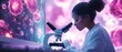 © kazitafahnizeer - AI-assisted diagnoses Scientist examining cells under microscope
