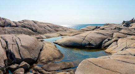 Poster - Stunning rock formations and tidal pool in the coast of Peggy's Cove, Nova Scotia, Canada