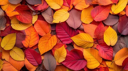 Poster - Vibrant Fall Leaves Scattered on Ground