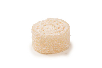 Canvas Print - Coconut candy roll isolated on a white background.