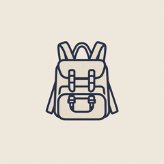 Fototapete - This icon features a clean and stylish backpack, perfect for representing adventure and exploration activities in a minimalist style. Generative AI