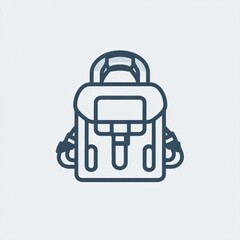 Aufkleber - This simple backdrop features a minimalist backpack icon symbolizing adventure, exploration, and outdoor activities, perfect for travel enthusiasts. Generative AI
