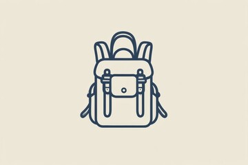 Fototapete - This minimalist backpack design features clean lines, representing a spirit of adventure, ideal for those who explore nature and travel. Generative AI