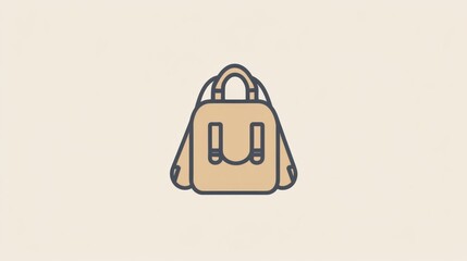 Fototapete - A minimalist backpack icon showcases a modern design, perfect for representing travel, adventure, and outdoor exploration activities. Generative AI