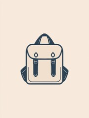 Fototapete - This clean backpack icon captures the essence of adventure, perfect for those eager to explore the great outdoors. Generative AI