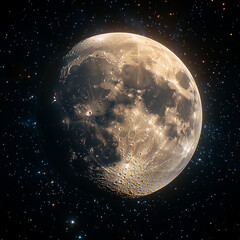 Wall Mural - Impressive Full Moon Night: Clear Lunar Details Captured in a Breathtaking Celestial Display