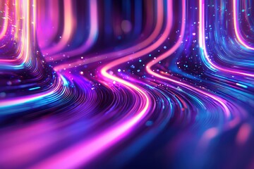 Wall Mural - dynamic neon stripes forming abstract patterns with a futuristic look