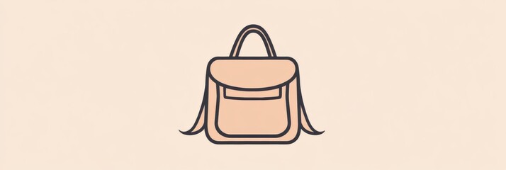 Aufkleber - This minimalist backpack icon reflects the spirit of adventure, perfect for representing exploration and outdoor activities. Generative AI