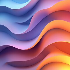 Wall Mural - dynamic wave-like patterns with gradient hues and shadow play