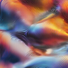 Wall Mural - dynamic wave-like patterns with gradient hues and shadow play