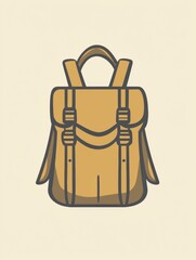 Fototapete - This sleek, simple backpack design embodies a spirit of adventure, perfect for exploring the great outdoors and embarking on journeys. Generative AI