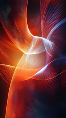 Wall Mural - flowing gradient curves with sharp edges and soft light reflections
