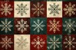 © Georgii - A festive pattern of snowflakes in shades of green, red, and gold, capturing the essence of winter and Christmas.