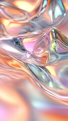 Wall Mural - fluid gradient curves with metallic edges and light reflections