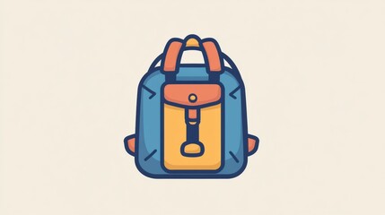 Fototapete - This sleek backpack symbolizes adventure and exploration with its clean design and bold colors, perfect for outdoor enthusiasts. Generative AI