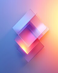 Wall Mural - geometric diamond shapes with gradient lighting and soft transitions