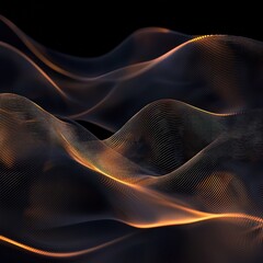 Wall Mural - sharp abstract lines forming dynamic wave patterns with light reflections