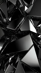 Wall Mural - sharp-edged geometric shapes with a modern, futuristic look in metallic tones