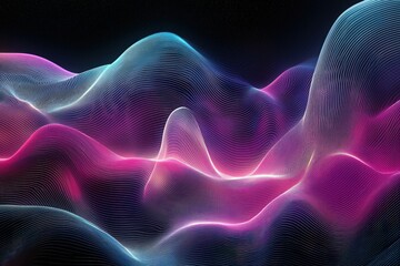 Canvas Print - subtle flowing lines in gradient colors with a futuristic feel