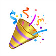 © Cali6ro - Vector icon party popper. Cartoon emoji of birthday confetti explosion. Simple minimal illustration isolated on white background, vector 10 eps.