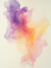 Wall Mural - A cloud-like form of blended colors, pencil strokes merging soft hues together