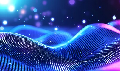 A concept of connecting or big data is represented by abstract lines with dots over a dark background