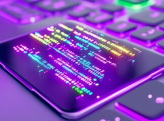 Abstract background of software developer and computer scripting in programming