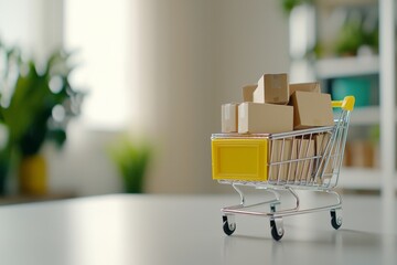 This mini shopping cart was created as a business marketing concept for e-commerce, online shopping, and online marketing.