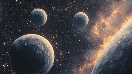 Wall Mural - An enchanting illustration capturing the mysterious essence of deep space