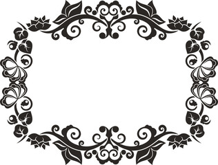 Wall Mural - Vector floral ornamental frame. Vintage oriental panel, great for wedding decorations, greeting cards, invitations, banners, vinyl and laser ready.