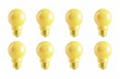 © artemstepanov - Yellow light bulbs, lamp icon set, lightbulbs isolated, render style minimal light bulbs, creativity idea
