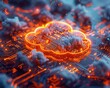 © Nawarit - Cloud computing data, vibrant colors, digital graphics, tech setting, modern
