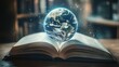 © ArpPSIqee - World emerging from within an open book, symbolizing knowledge and discovery, Education scene