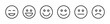 © Rose Art - Face smile icon positive, negative neutral. Emoji icons for rate of satisfaction level. Emotion from happy to sad emoji smiley faces line art vector icon for apps and websites. Vector illustration