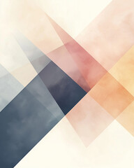 Wall Mural - layered geometric composition in pastel tones with a soft and balanced aesthetic