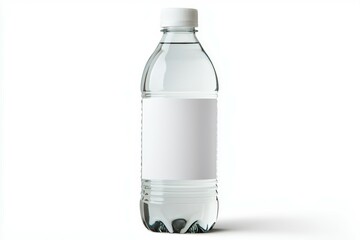 Canvas Print - A bottle of water is sitting on a white background