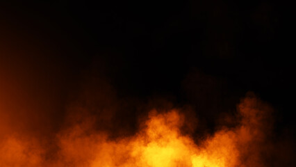 Wall Mural - Abstract fire smoke misty fog on isolated black background. Texture overlays. Design element.