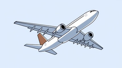 Airplane Digital Illustration for Commercial Use