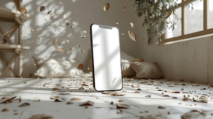 Modern smartphone mockup with blank screen