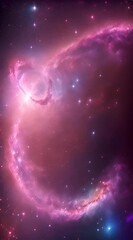 Wall Mural - Amazingly colorful galaxy in outer space, with swirling, sparkling stars, vibrant nebulae in pinks, blues, and purples, and a glowing, radiant core