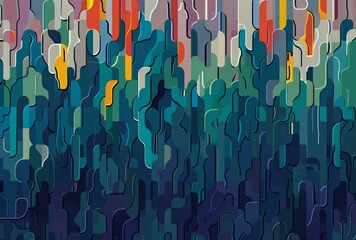 Wall Mural - a colorful abstract painting of a bunch of different shapes. ai.