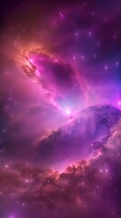 Wall Mural - Amazingly colorful galaxy in outer space, with swirling, sparkling stars, vibrant nebulae in pinks, blues, and purples, and a glowing, radiant core