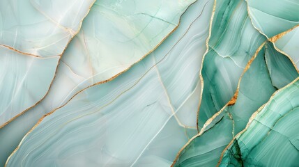 Elegant abstract green and white marble stone displaying unique natural textures and subtle cracks for a luxurious backdrop.