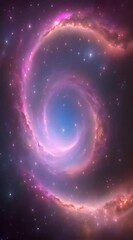 Wall Mural - Amazingly colorful galaxy in outer space, with swirling, sparkling stars, vibrant nebulae in pinks, blues, and purples, and a glowing, radiant core