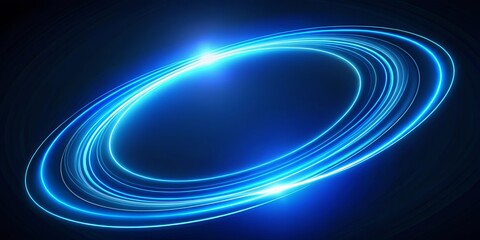 a vibrant blue glow emanates from a spiraling circle of light, creating a dynamic and ethereal abstr