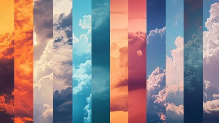 Wall Mural - types of colored skies