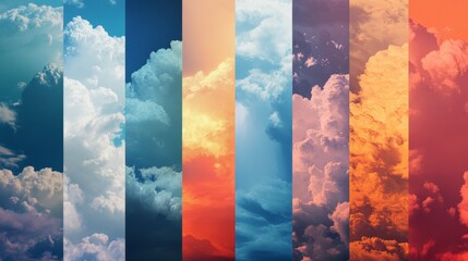 Wall Mural - types of colored skies