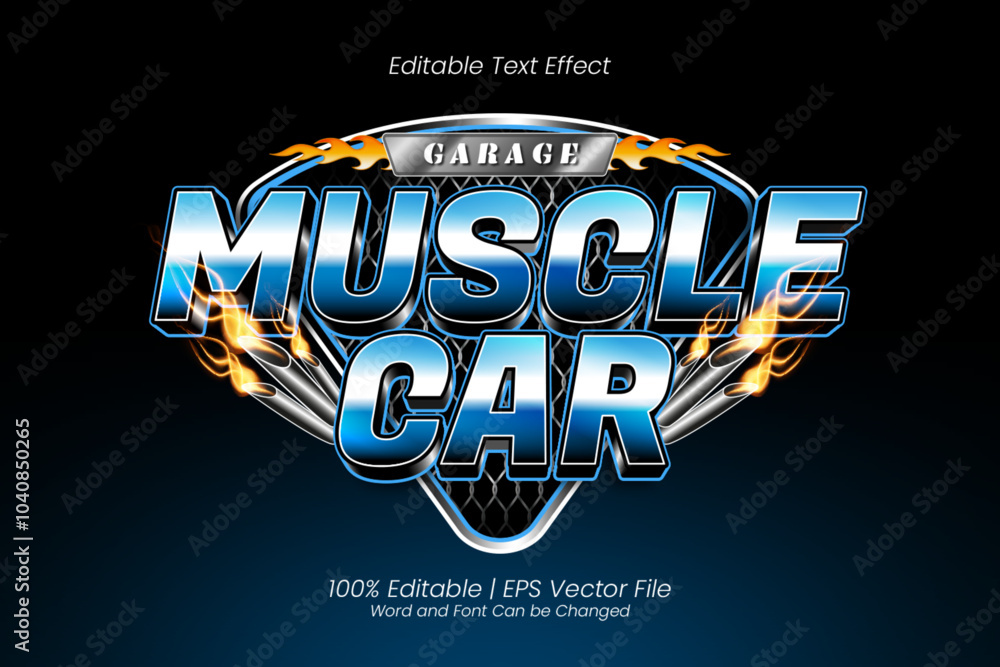 Muscle Car Vintage Racing Editable text Effect Stock Vector | Adobe Stock