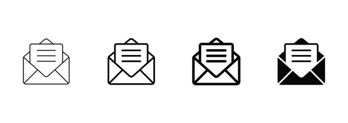 Wall Mural - mail icon set. email symbol icon vector